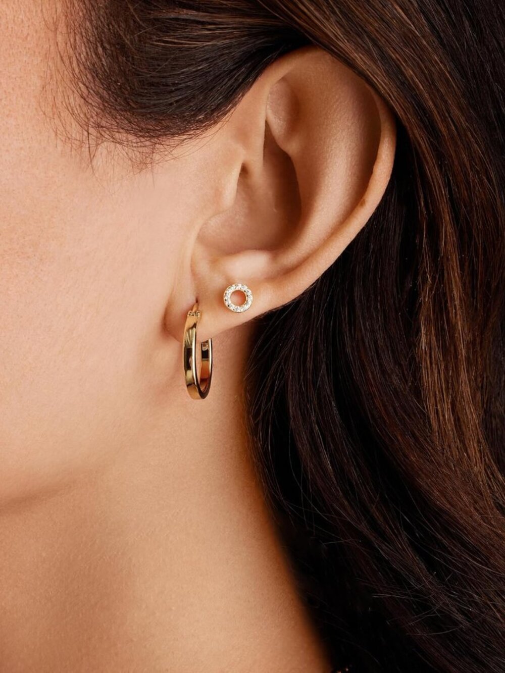 14k Gold Plated 925 Sterling Silver Post Lightweight Hoops | 20mm - 30mm Earring View 2